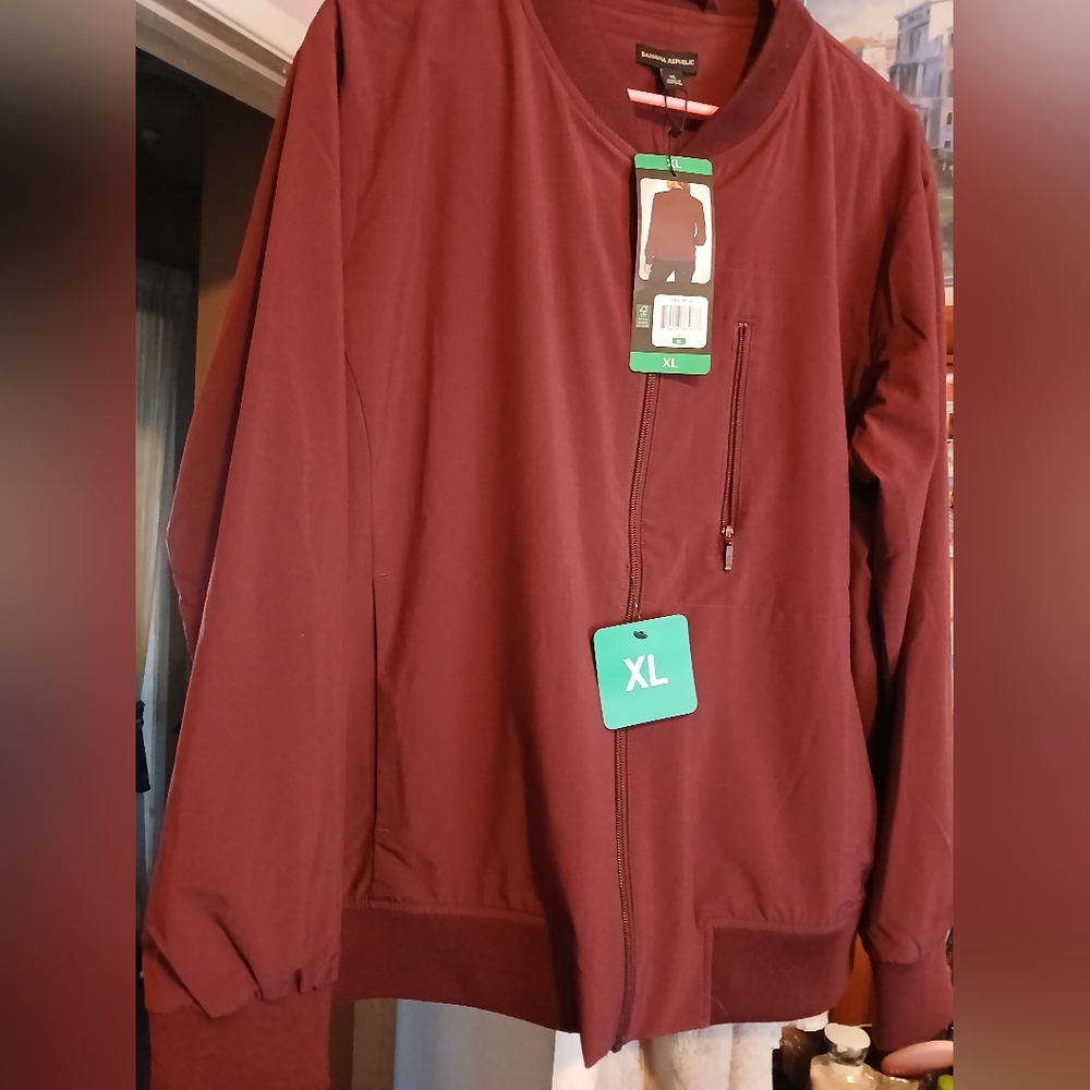 Banana Republic Burgundy Bomber Jacket